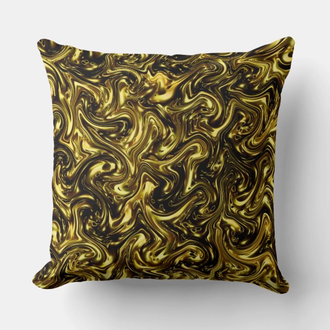 modern, mooi gouden patroon, kromming Fashionart Kussen (Voorkant)