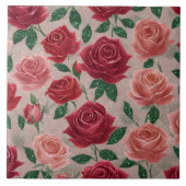 Modern mooi linnen Rozen Collectie Tegeltje (Voorkant)
