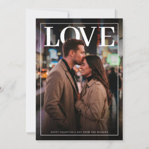 Modern Mooi LOVE Foto-ontwerp Feestdagenkaart