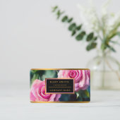 Modern mooi Waterverf roze rozen Collectie Visitekaartje (Staand voorkant)