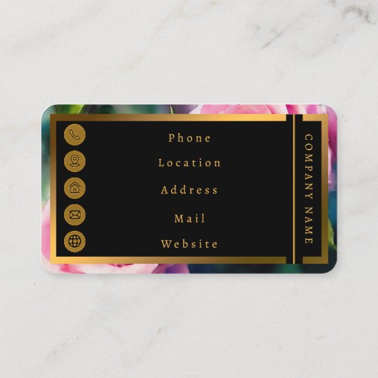 Modern mooi Waterverf roze rozen Collectie Visitekaartje (Achterkant)