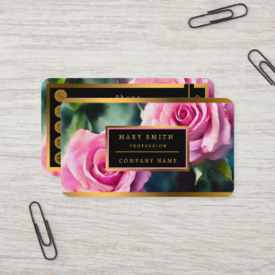 Modern mooi Waterverf roze rozen Collectie Visitekaartje