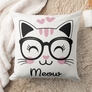 Modern Mooie Cutie Cartoon Valentijns's Meow Kussen