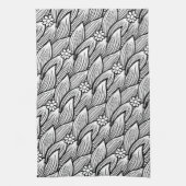 Modern Mooie Zwart En Wit Hippie Madeliefjes Bloem Theedoek (Verticaal)