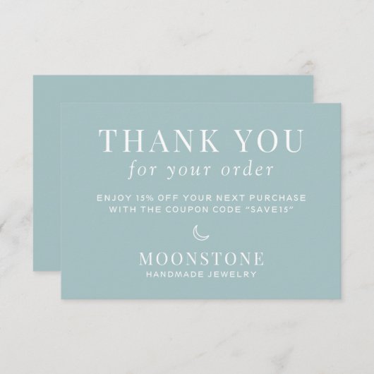 Modern Moon Business Bedankkaart (Voorkant / Achterkant)