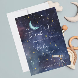 Modern Moon & Stars Baby Shower Thank You Card Bedankkaart