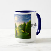 Modern moonlit avond met bomen die lopen met papa mok (Voorkant rechts)