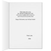 Modern Moonlit Witch Halloween Kaart Beste Vriend (Binnen (Rechts))