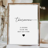 Modern Morgen wordt de beste dag Reclamebord Met Voetstuk