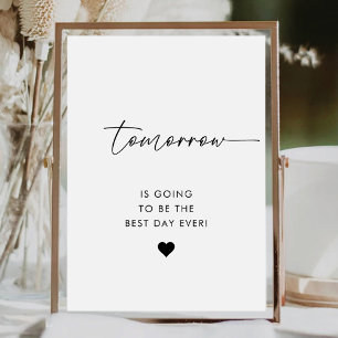 Modern Morgen wordt de beste dag Reclamebord Met Voetstuk