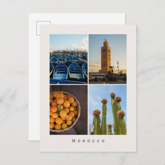 Modern Morocco Travel Collage Postcard Briefkaart (Voorkant / Achterkant)
