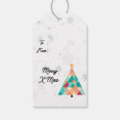Modern Mosaic Christmas Tree Gift Tag Cadeaulabel (Achterkant)