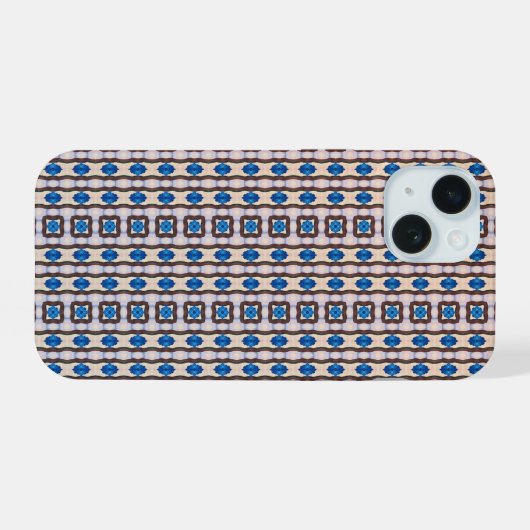 Modern mosaic geometric abstract pattern 1298 iPhone 15 case (Achterkant horizontaal)