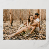 Modern Moss Green 2 Photo Wedding Folie Invitation Folie Uitnodiging (Achterkant)