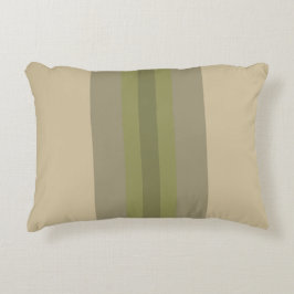 Modern Moss Green Beige Striped Accent Pillow Kussen