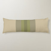 Modern Moss Green Beige Striped Pattern Lichaamskussen (Voorkant)