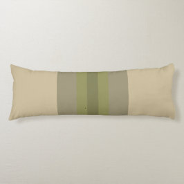 Modern Moss Green Beige Striped Pattern Lichaamskussen