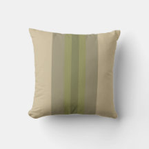 Modern Moss Green Beige Striped Sierkussen