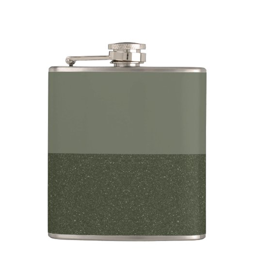 Modern Moss Green Colorblock Flask – Heupfles (Voorkant)