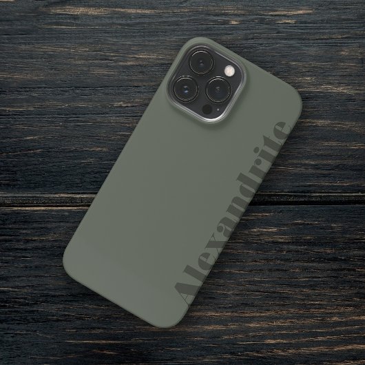 Modern Moss Green Custom Name Birthday Jubileum iPhone Hoesje