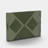 Modern Moss Green Diamond Photo Block Fotoblokken (Links)