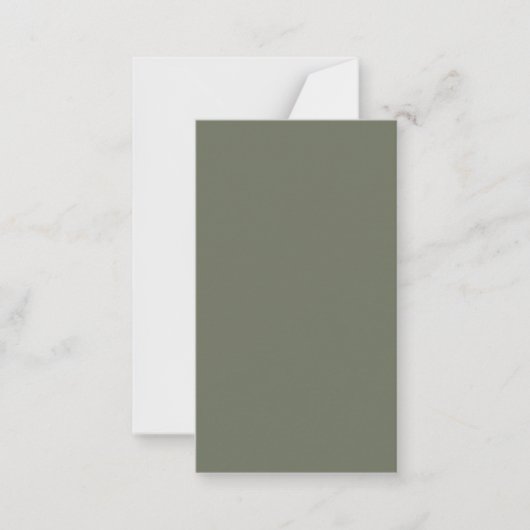 Modern Moss Green Flat Note Kaart –  Notitiekaartje (Voorkant)