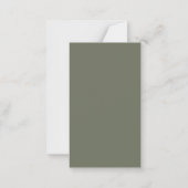 Modern Moss Green Flat Note Kaart –  Notitiekaartje (Achterkant)