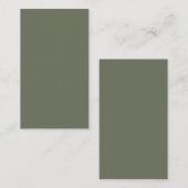 Modern Moss Green Flat Note Kaart –  Notitiekaartje (Voorkant / Achterkant)