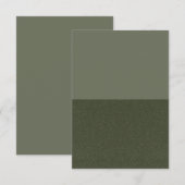 Modern Moss Green Flat Note Kaart Sjabloon - Aange (Voorkant / Achterkant)