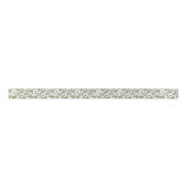 Modern Moss Green Floral Satijnen Lint (Voorkant)