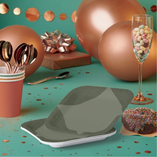 Modern Moss Green Geometric Paper Bord (Multi)