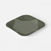 Modern Moss Green Geometric Paper Bord (Gebogen)