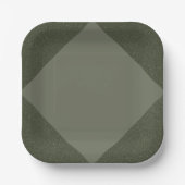 Modern Moss Green Geometric Paper Bord (Voorkant)