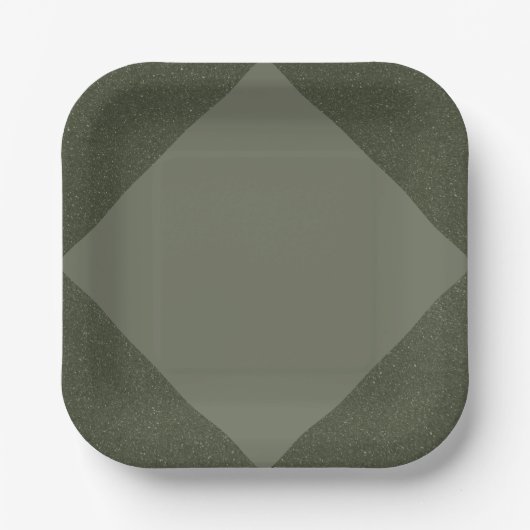 Modern Moss Green Geometric Paper Bord (Voorkant)