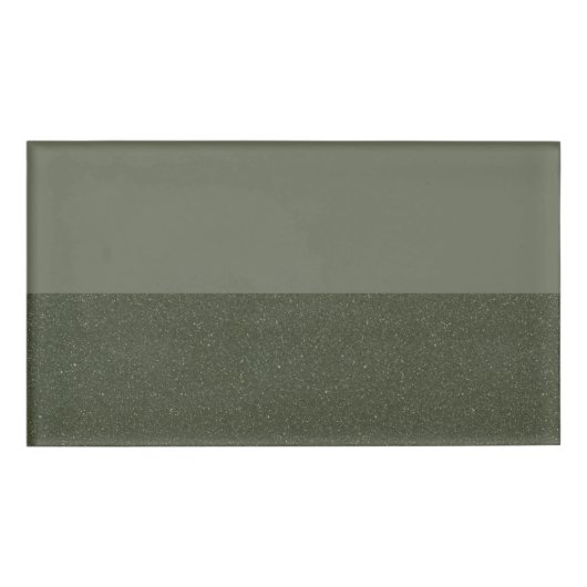 Modern Moss Green Glitter Stripe Naam Tag (Voorkant)