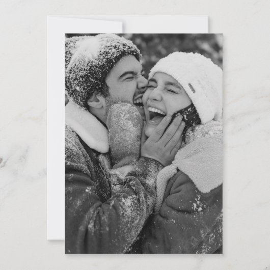 Modern Moss Green Photo Wedding Invitation Kaart (Achterkant)