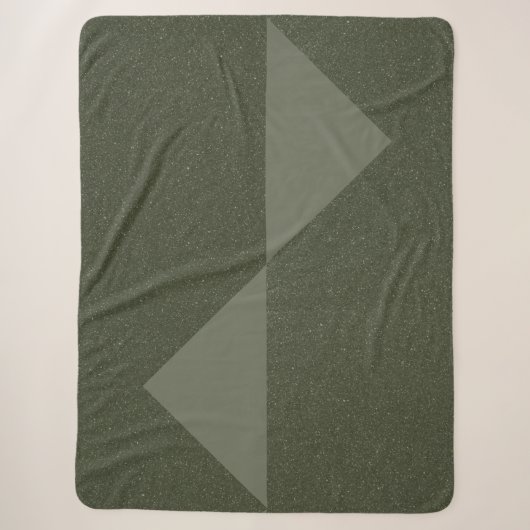 Modern Moss Green Sherpa Blanket – Aangepast Gezel Deken (Voorkant)