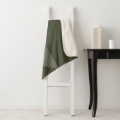 Modern Moss Green Sherpa Blanket – Aangepast Gezel Deken (In situ)