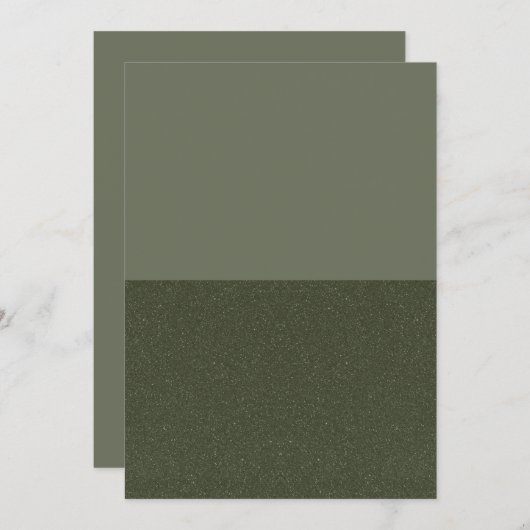 Modern Moss Green Split Glitter Flat-programma Programmakaart (Voorkant / Achterkant)