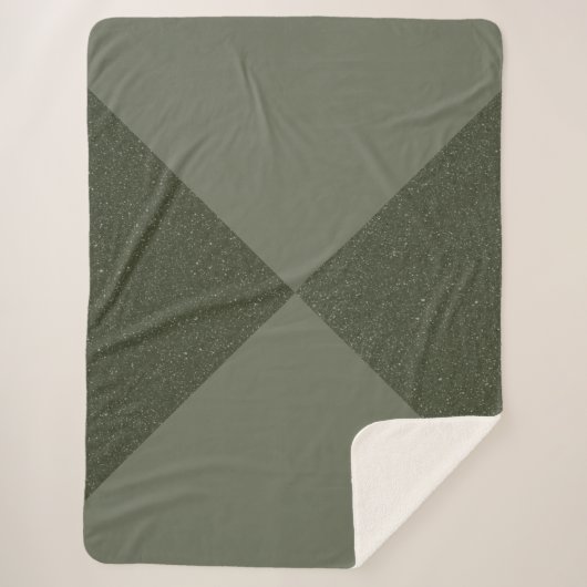 Modern Moss Green Split Sherpa Deken (Voorkant)