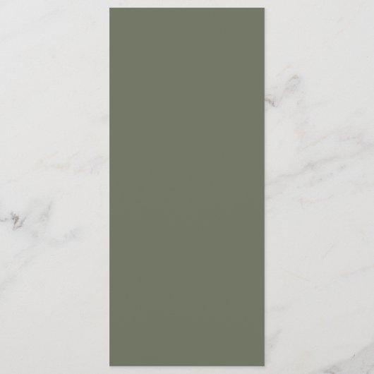 Modern Moss Green Texture Flat Menu –  (Achterkant)