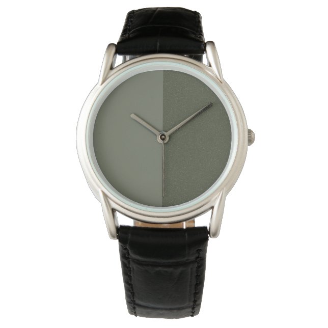 Modern Moss-horloge –  tweekleurig ontwerp Horloge (Voorkant)