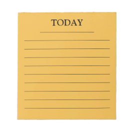 Modern Mosterd Geel Zwart Vandaag takenlijst LIned Notitieblok