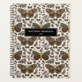 Modern Moth Wildflowers Abstract patroon Planner