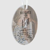 Modern 'MOTHER' 2 Foto Names & Quote Kerstmis Ornament (voorkant)