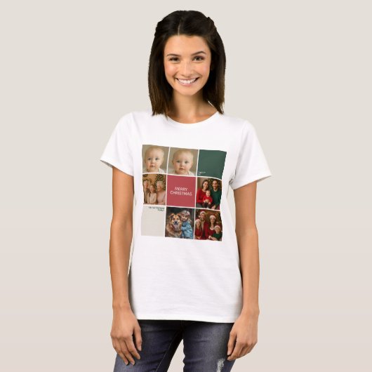 Modern mother collage Christmas family T-shirt (Voorkant volledig)