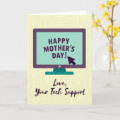 Modern Mothers Day Display Card Kaart (Gele Bloem)