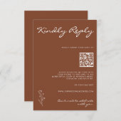 Modern Motief Terracotta RSVP Antwoordkaart (Voorkant / Achterkant)