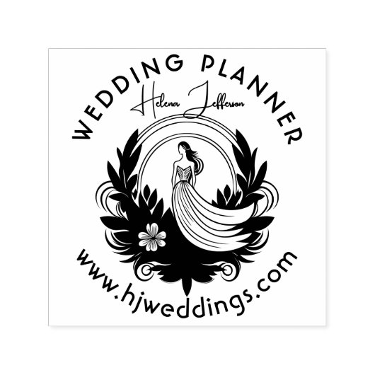 Modern Motif Logo Wedding Planner Zelfinktende Stempel (Design)