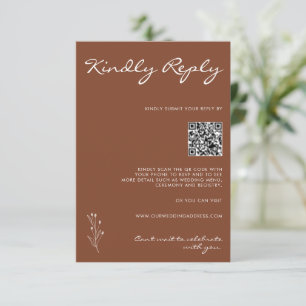Modern Motif Terracotta RSVP antwoord Kaart